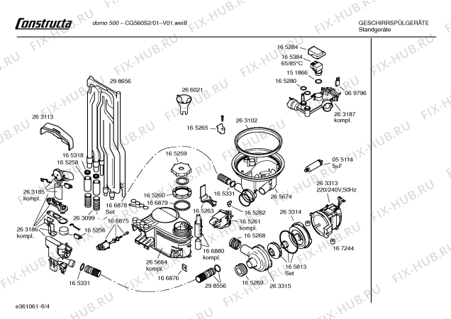 Схема №1 CG460S2EU Domo 400 с изображением Панель управления для электропосудомоечной машины Bosch 00354271