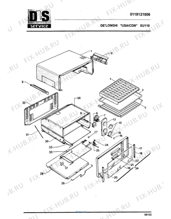 Схема №1 XU150 с изображением Терморегулятор для духового шкафа DELONGHI 5318101400