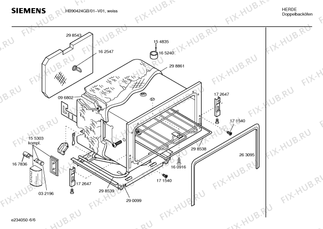 Взрыв-схема плиты (духовки) Siemens HB90424GB - Схема узла 06