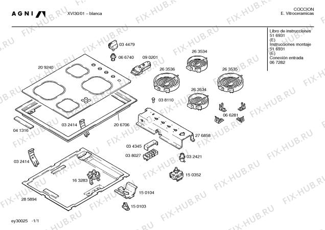 Схема №1 XVI30 с изображением Стеклокерамика для плиты (духовки) Bosch 00209240