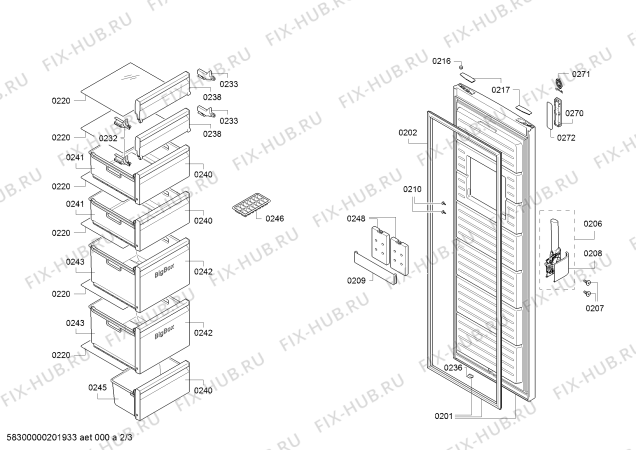 Схема №1 3GF8603B с изображением Модуль управления, запрограммированный для холодильника Bosch 00758228
