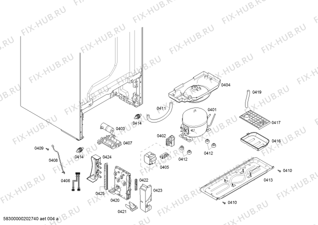 Схема №2 3KF6674XE Balay с изображением Дверь для холодильной камеры Bosch 00716256