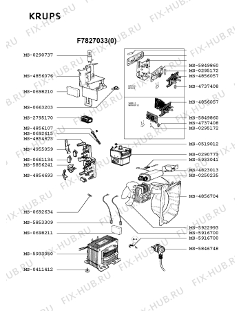 Взрыв-схема микроволновой печи Krups F7827033(0) - Схема узла PP002356.9P2