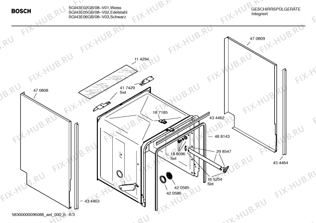 Схема №4 SGI43E06GB с изображением Вкладыш в панель для посудомоечной машины Bosch 00434950
