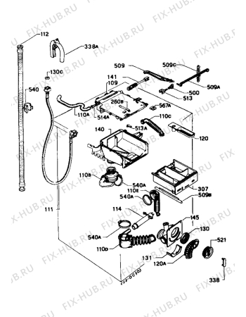 Взрыв-схема стиральной машины Electrolux WH803 - Схема узла Water equipment