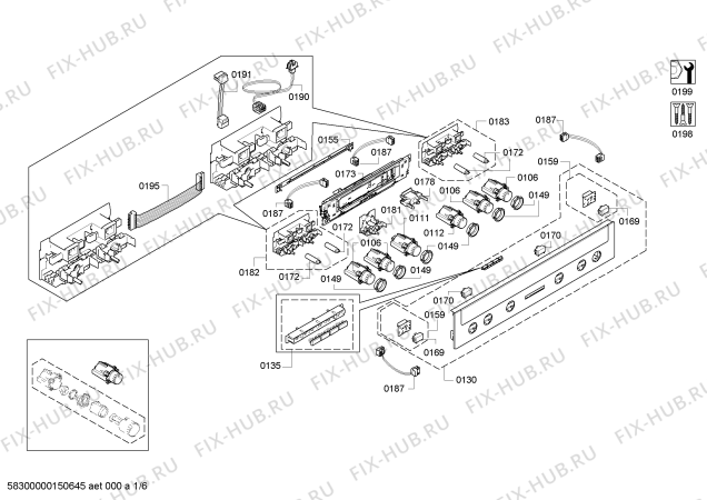 Схема №2 HE73AU544 с изображением Панель управления для плиты (духовки) Siemens 00702284