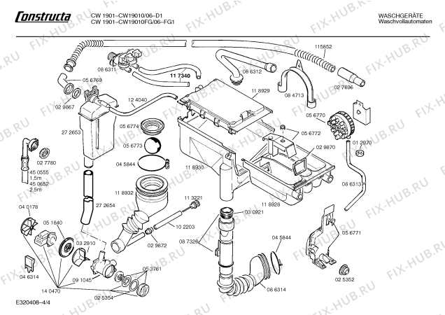 Взрыв-схема стиральной машины Constructa CW19010 CW1901 - Схема узла 04