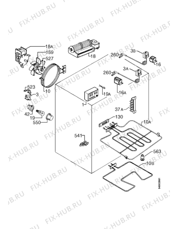 Взрыв-схема плиты (духовки) Zanussi ZDF866W - Схема узла Electrical equipment 268