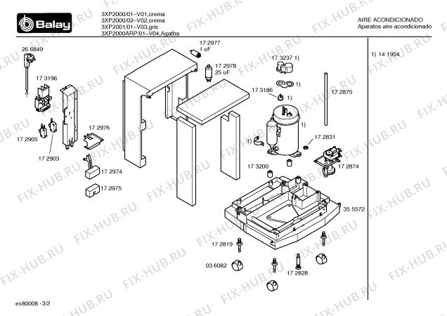 Схема №1 3XP2000ARP Balay с изображением Компрессор для сплит-системы Bosch 00141954