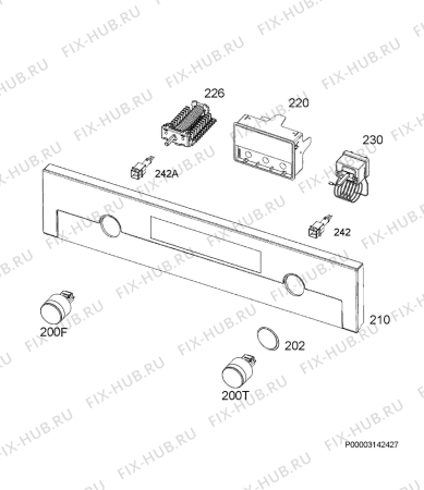 Взрыв-схема плиты (духовки) Aeg BCS456220M - Схема узла Command panel 037