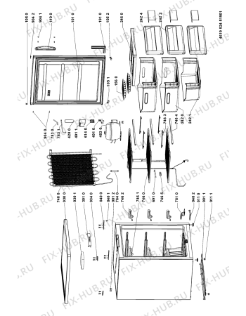 Схема №1 GKA SYMPHONY/2 с изображением Элемент корпуса для холодильной камеры Whirlpool 481244011198