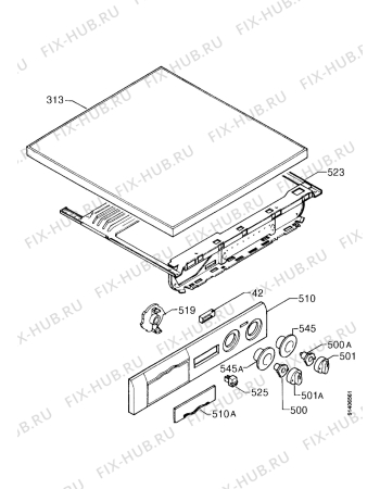 Взрыв-схема стиральной машины Zanussi FLS1086 - Схема узла Control panel and lid