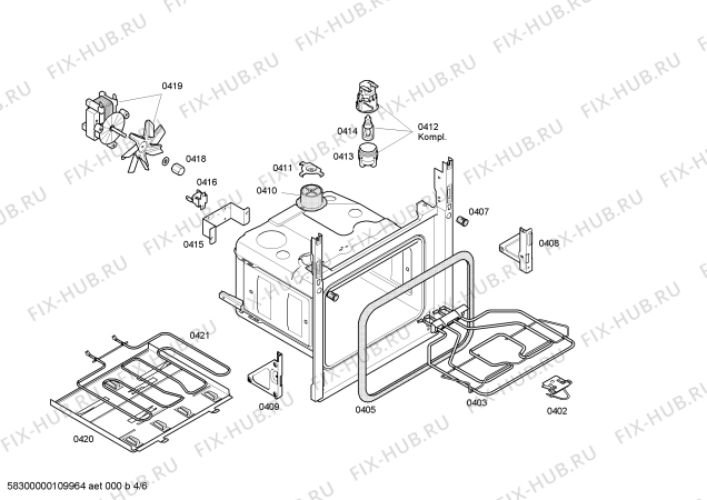 Взрыв-схема плиты (духовки) Bosch HBN424320E - Схема узла 04