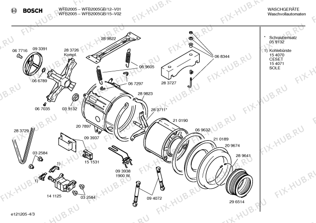 Схема №2 WFB1605GB с изображением Инструкция по эксплуатации для стиралки Bosch 00520163