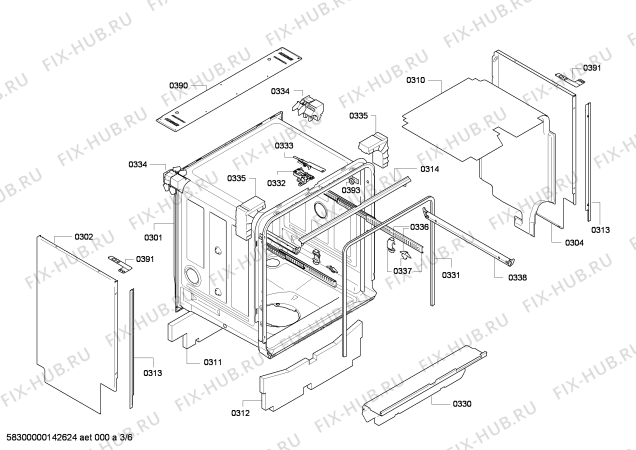 Схема №3 DI260411 с изображением Передняя панель для посудомоечной машины Bosch 00676700