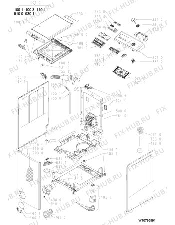 Схема №2 AWE 9763 с изображением Модуль (плата) для стиралки Whirlpool 481010750682