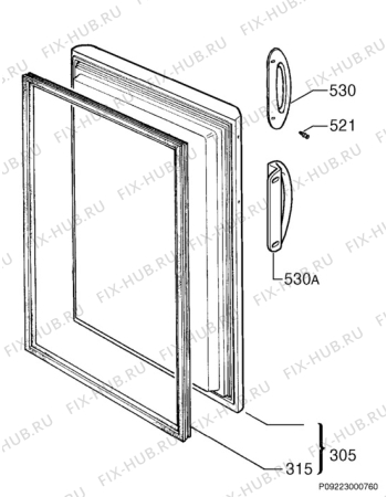Взрыв-схема холодильника Aeg A1600GS - Схема узла Door 003