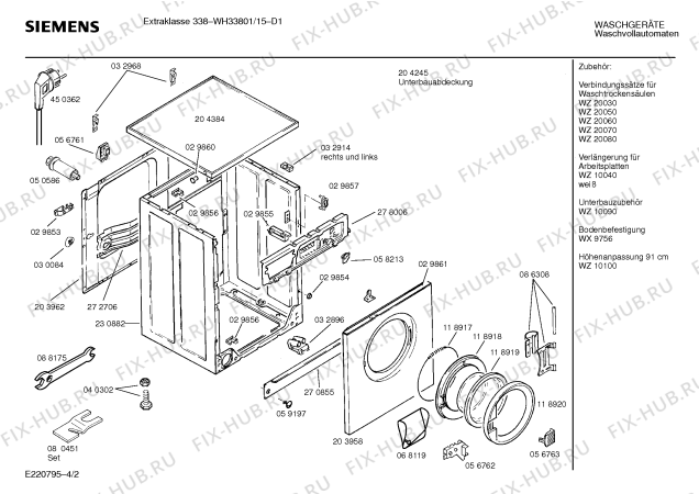 Схема №1 WH33801 SIWAMAT PLUS 3380 с изображением Вставка для ручки для стиралки Siemens 00087271