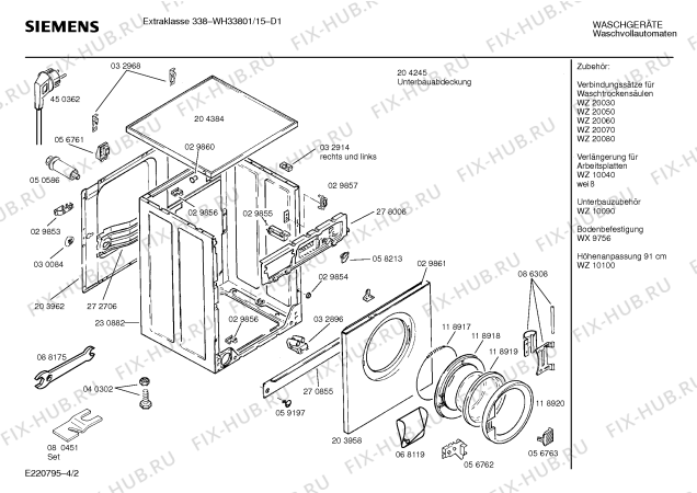 Схема №1 WH33801 SIWAMAT PLUS 3380 с изображением Вставка для ручки для стиральной машины Siemens 00087274