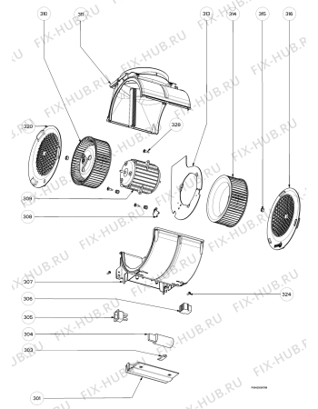 Взрыв-схема вытяжки Electrolux EFA12545X - Схема узла Section 3