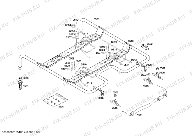 Схема №2 FRM5500 с изображением Переключатель для плиты (духовки) Bosch 00498992