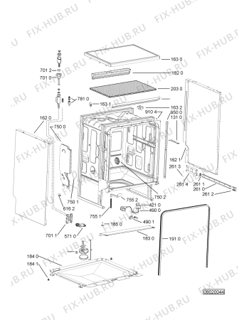 Взрыв-схема посудомоечной машины Indesit ADP2315WH1 (F091562) - Схема узла