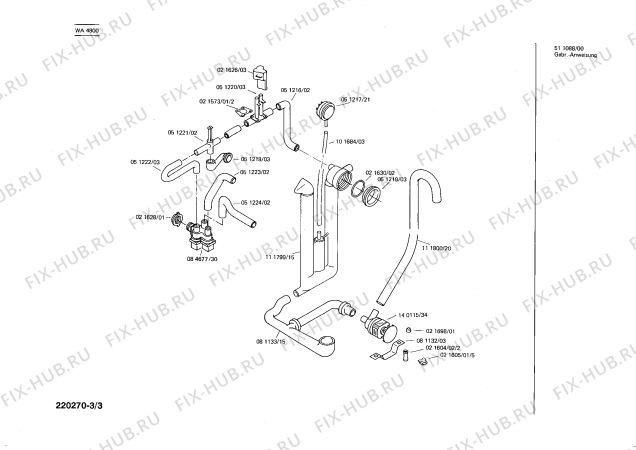 Схема №3 WA4800 с изображением Винт для стиралки Siemens 00021974