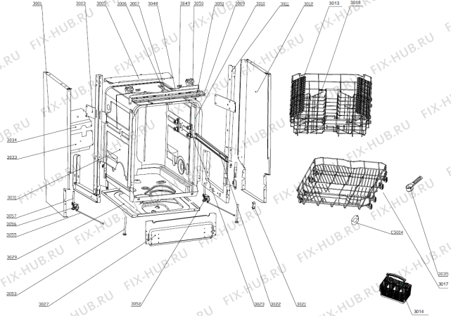 Взрыв-схема посудомоечной машины Gorenje GI60110X (403835, WQP12-9350I) - Схема узла 03