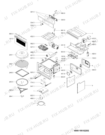 Схема №1 AMW 9604/IX с изображением Табло для микроволновой печи Whirlpool 481010791697