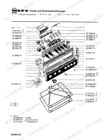 Схема №1 1312141101 1077/411LCDM с изображением Лампа для плиты (духовки) Bosch 00053035
