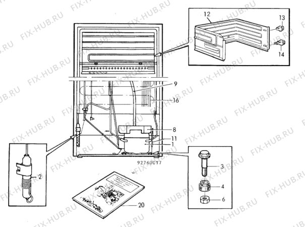 Взрыв-схема холодильника Electrolux RP1208A - Схема узла C10 Cold, users manual