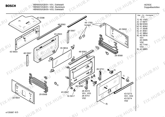 Схема №4 HBN9352GB с изображением Панель управления для плиты (духовки) Bosch 00437131
