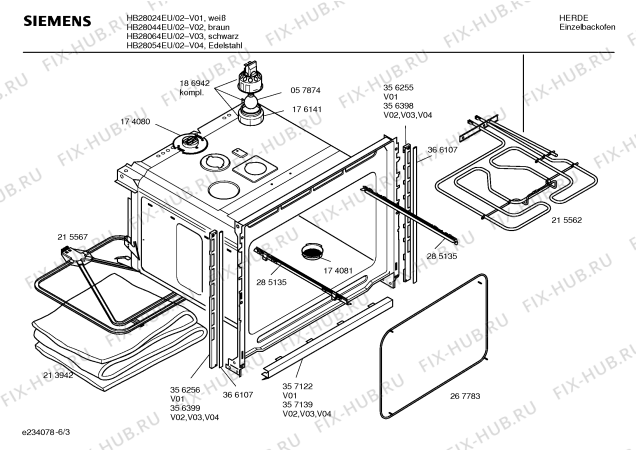Схема №2 HB28044EU с изображением Инструкция по эксплуатации для духового шкафа Siemens 00580591