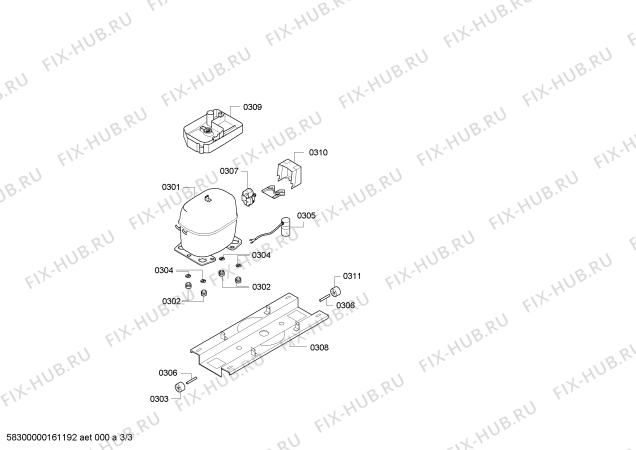 Взрыв-схема холодильника Bosch KGE39Z35 A++ - Схема узла 03