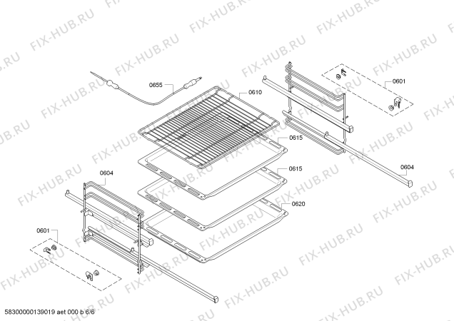 Взрыв-схема плиты (духовки) Siemens HB33A2650S - Схема узла 06