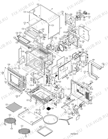 Взрыв-схема микроволновой печи Rex Electrolux MO941CXE - Схема узла Section 1