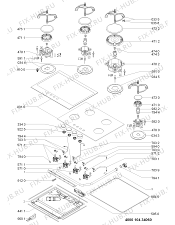 Схема №1 CLHB12NB (F091930) с изображением Отделка для плиты (духовки) Indesit C00322431