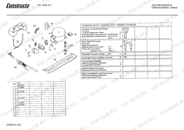 Взрыв-схема холодильника Constructa CE1003 - Схема узла 02