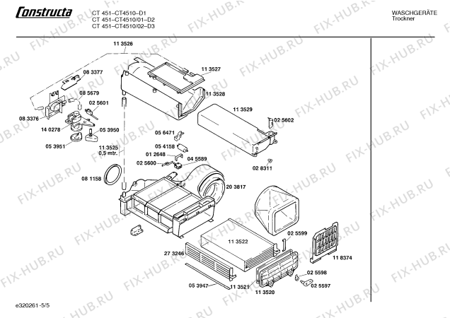 Взрыв-схема сушильной машины Constructa CT4510 - Схема узла 05
