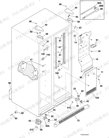 Взрыв-схема холодильника Frigidaire FSPZ25V9AB2 - Схема узла Housing 001