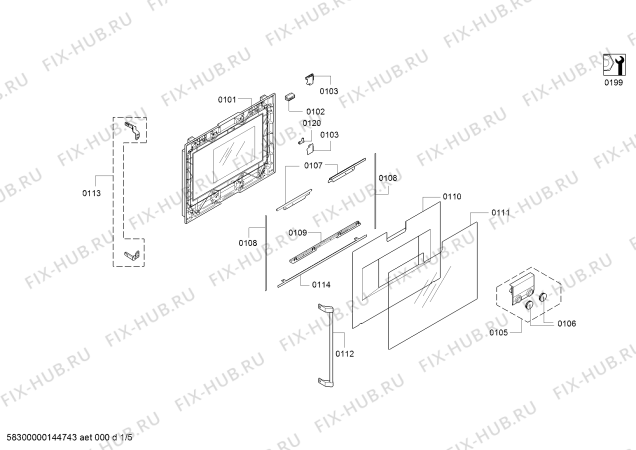 Схема №1 BS271130 с изображением Панель для духового шкафа Bosch 00479083