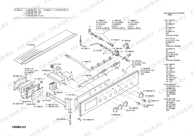 Схема №2 0750842030 GH680EV с изображением Трансформатор поджига для электропечи Bosch 00054123