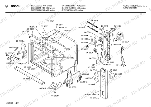 Схема №1 SKT2022DK с изображением Панель управления для посудомойки Bosch 00282983