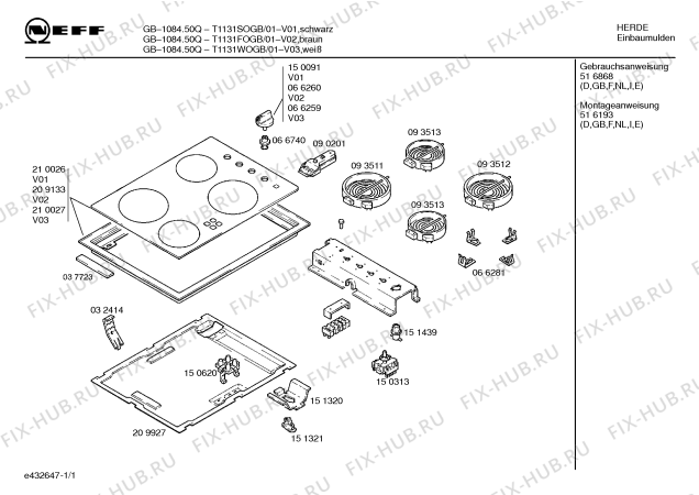Схема №1 T1131W0 K 15 с изображением Стеклокерамика для электропечи Bosch 00210027