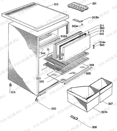 Взрыв-схема холодильника Unknown RF598G - Схема узла C10 Cabinet/Interior