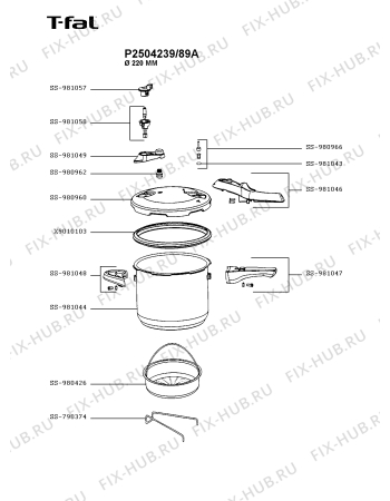 Схема №1 P2504237/89A с изображением Котелка Seb SS-981044