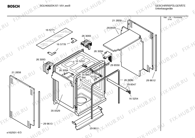 Взрыв-схема посудомоечной машины Bosch SGU4002DK - Схема узла 03