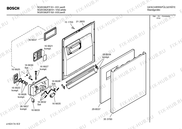 Схема №3 SGS5362GB Exxcel / Auto-option с изображением Панель управления для посудомойки Bosch 00217360