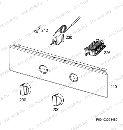 Взрыв-схема плиты (духовки) Zanussi ZCI54001WA - Схема узла Command panel 037