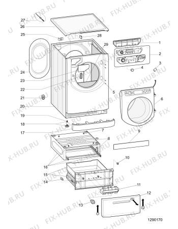 Схема №1 AQ9D69UUKV (F062287) с изображением Пластинка для стиральной машины Indesit C00274273